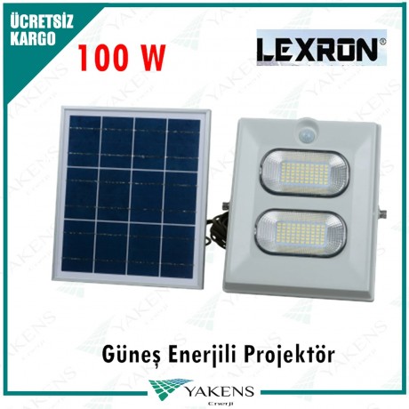 100 Watt Güneş Enerjili Projektör Lamba Lexron
